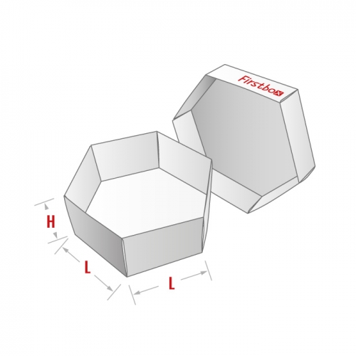 Hexagon double bottom tray with lid dimensions